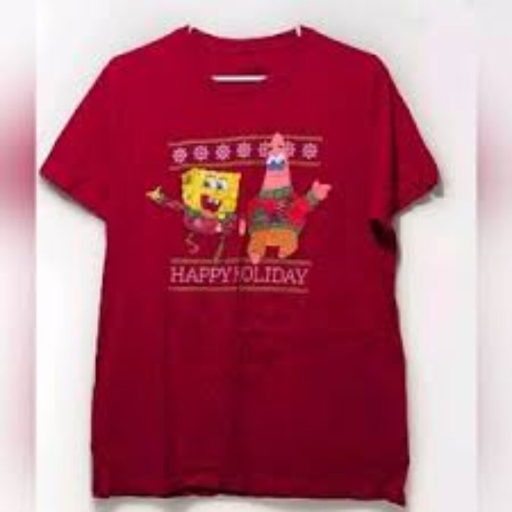 SpongeBob Squarepants-shirt Happy Holiday Red Colour Large